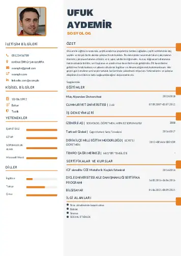 Sosyolog Cv Örnekleri cv indir